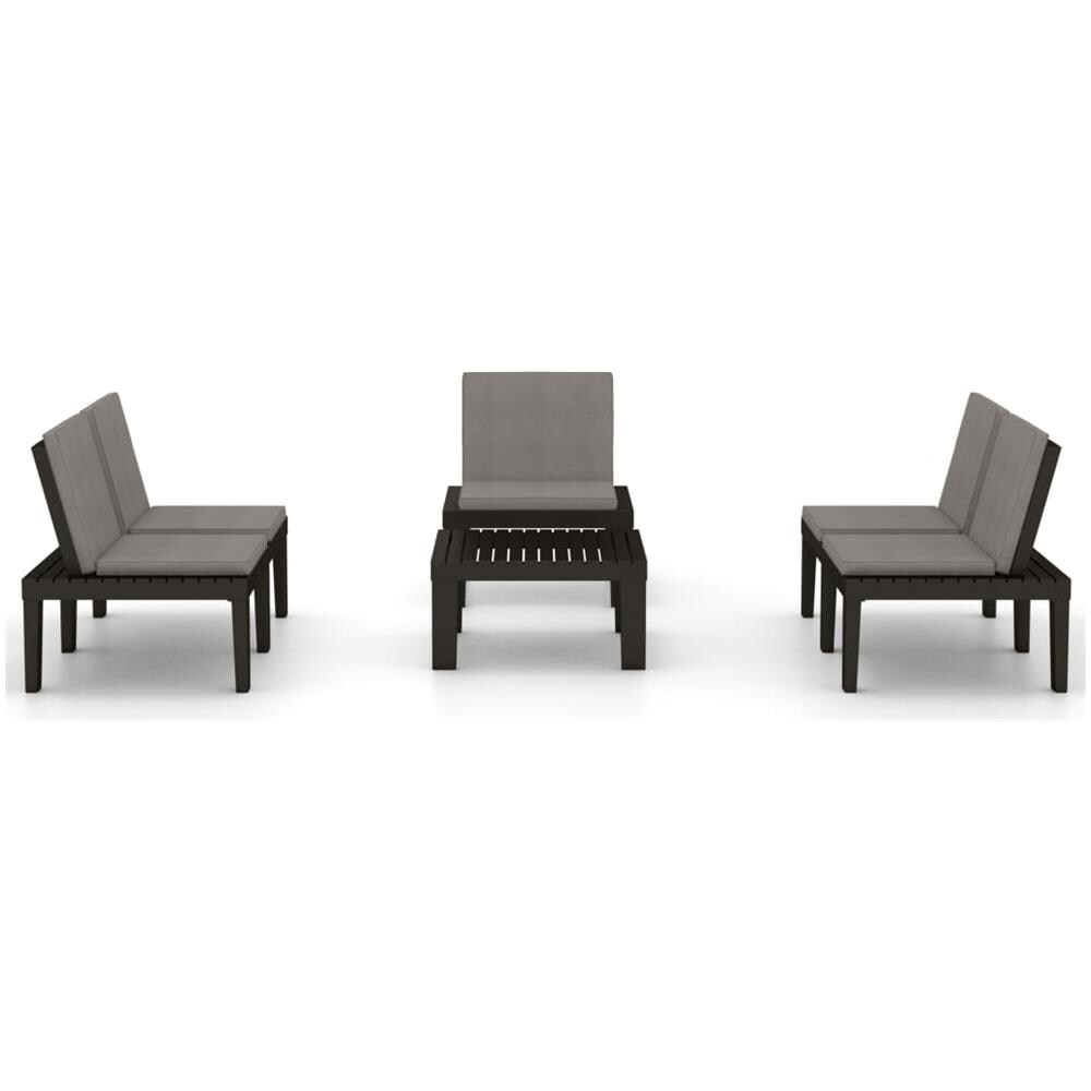 Set Divani Da Giardino Con Cuscini 4 Pz In Plastica Grigio - Foto 2