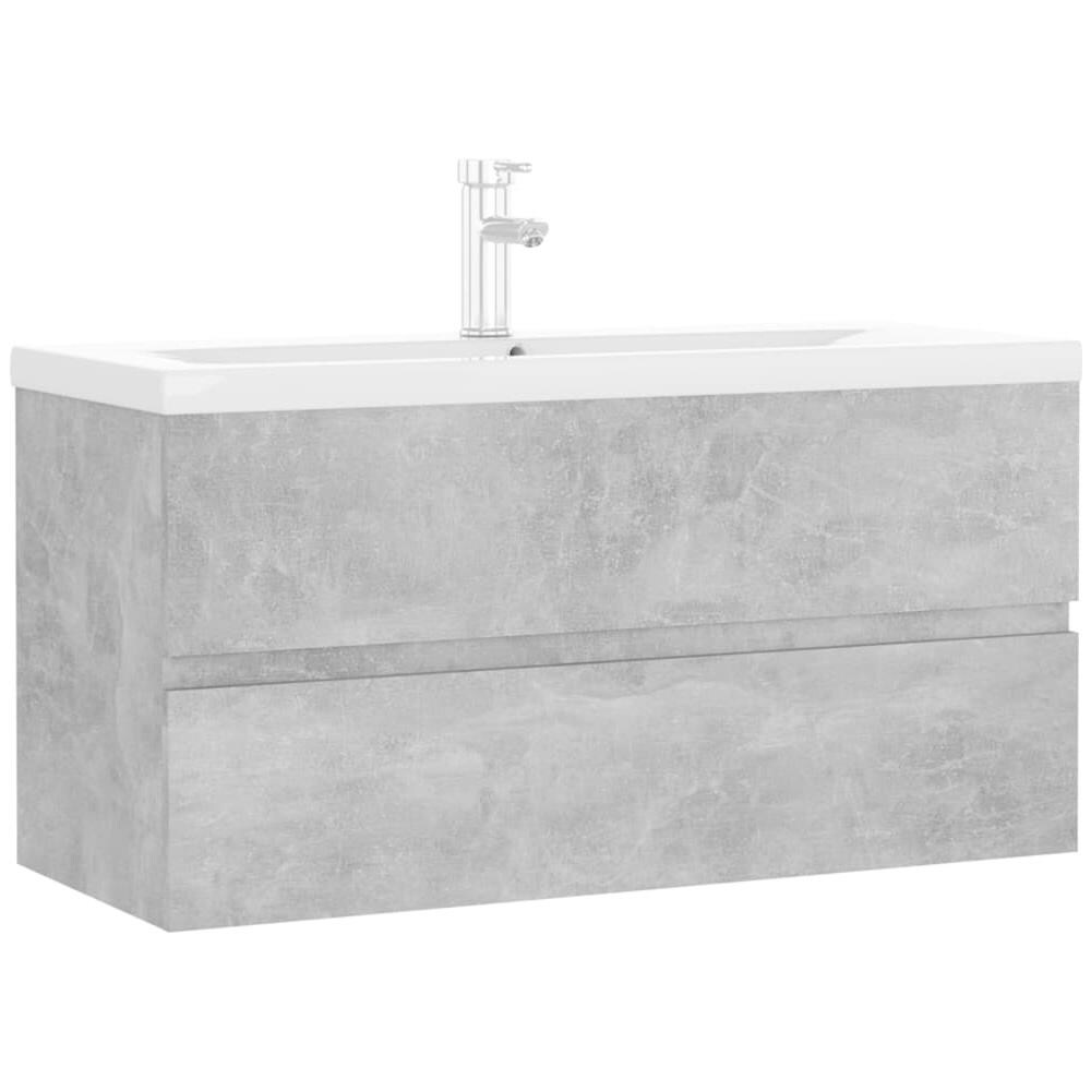 Mobile con Lavabo Integrato Grigio Cemento in Legno Multistrato - Foto 2