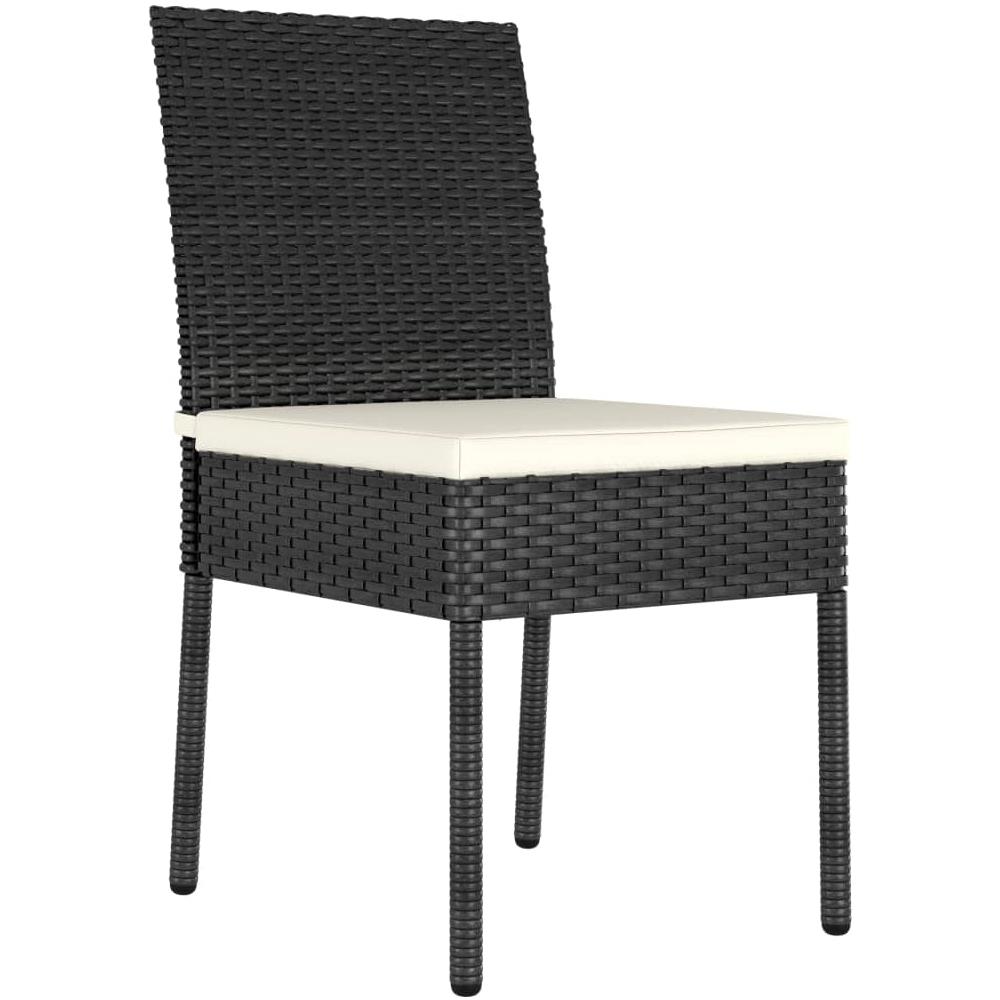 Sedie da Pranzo per Giardino 4 pz in Polyrattan Nero - Foto 2