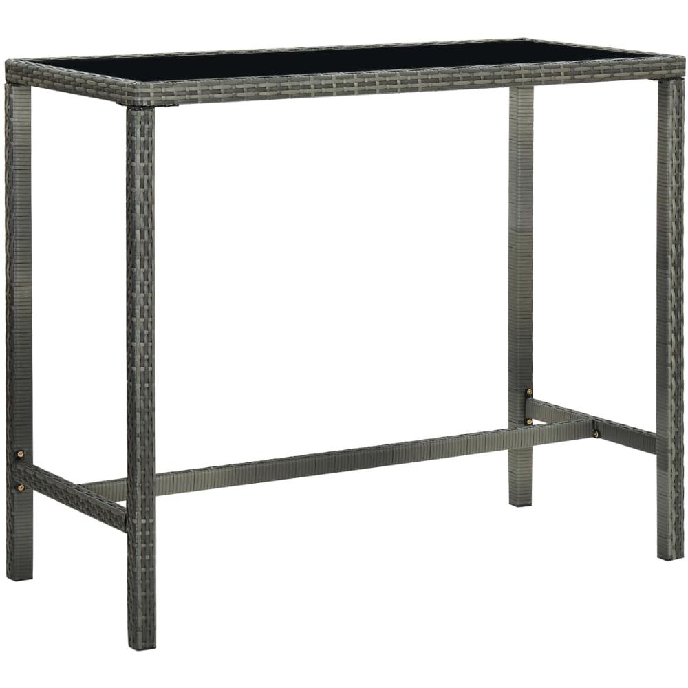 Set da Bar da Giardino 5 pz con Cuscini in Polyrattan Grigio - Foto 2
