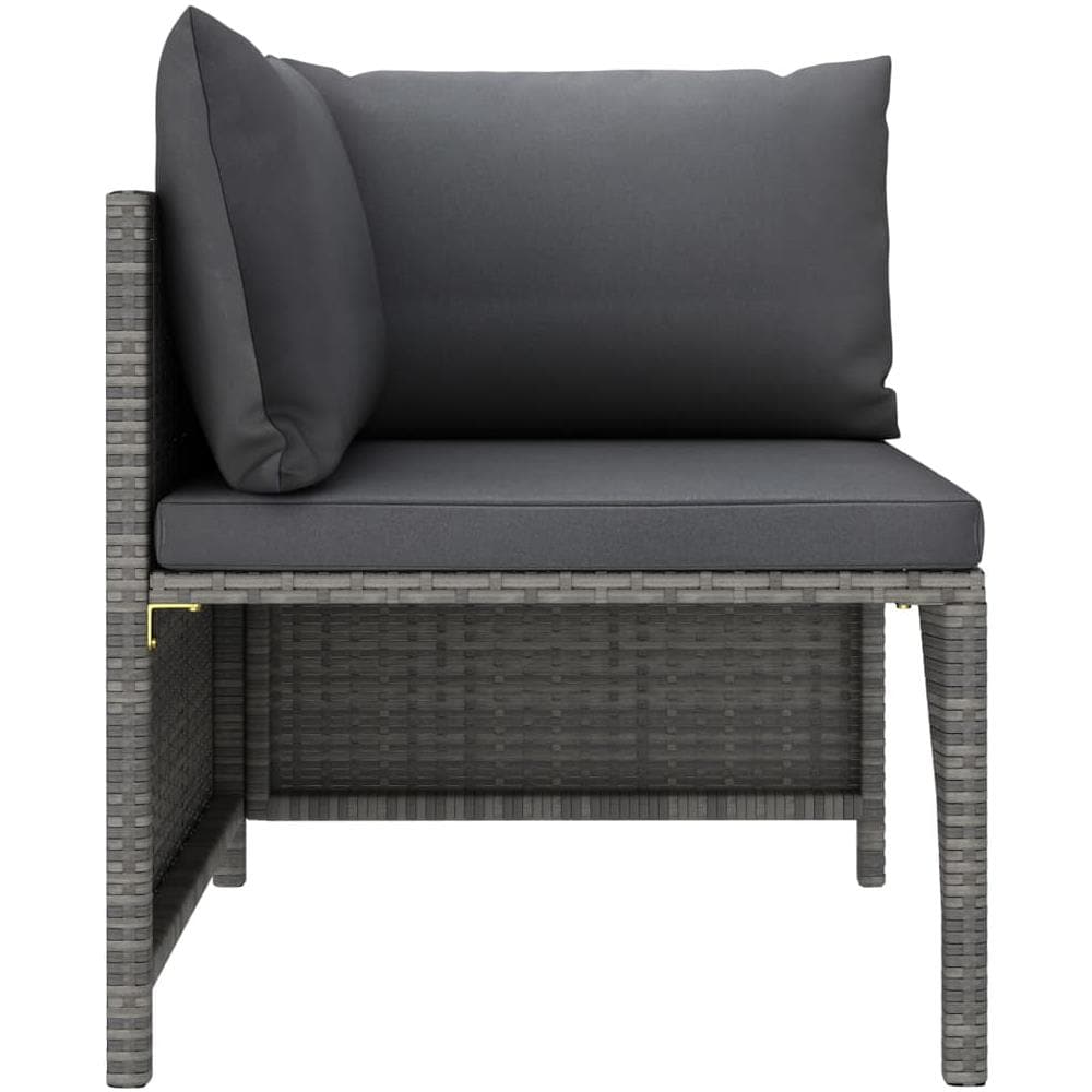 Set Divani Da Giardino 7 Pz Con Cuscini In Polyrattan Grigio - Foto 1