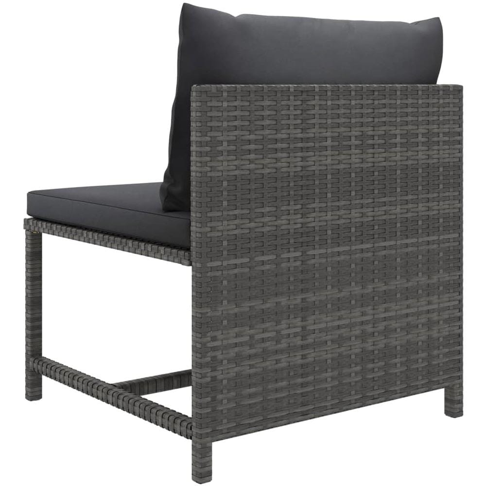 Set Divani Da Giardino 7 Pz Con Cuscini In Polyrattan Grigio - Foto 3