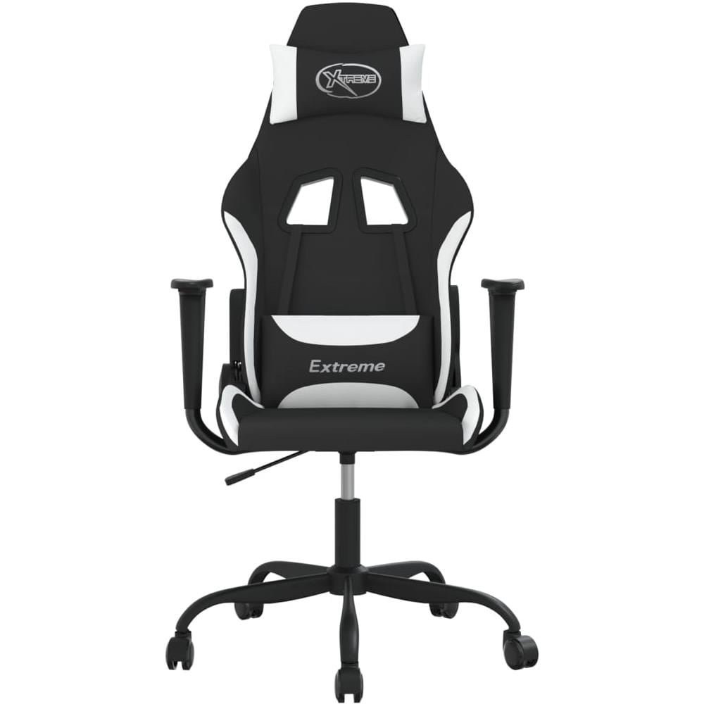 Sedia Da Gaming Nero E Bianco In Tessuto - Foto 3