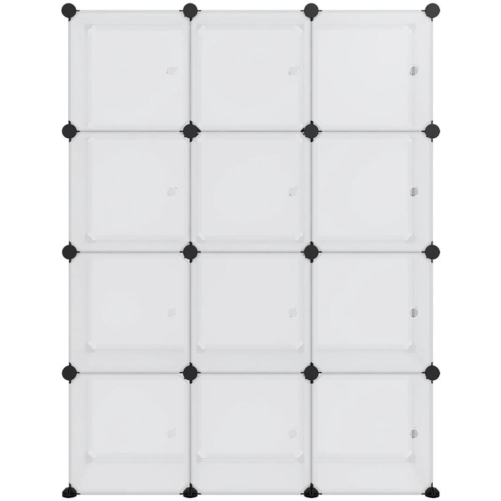 Organizzatore Portaoggetti Con 12 Cubi E Ante Trasparenti In Pp - Foto 4