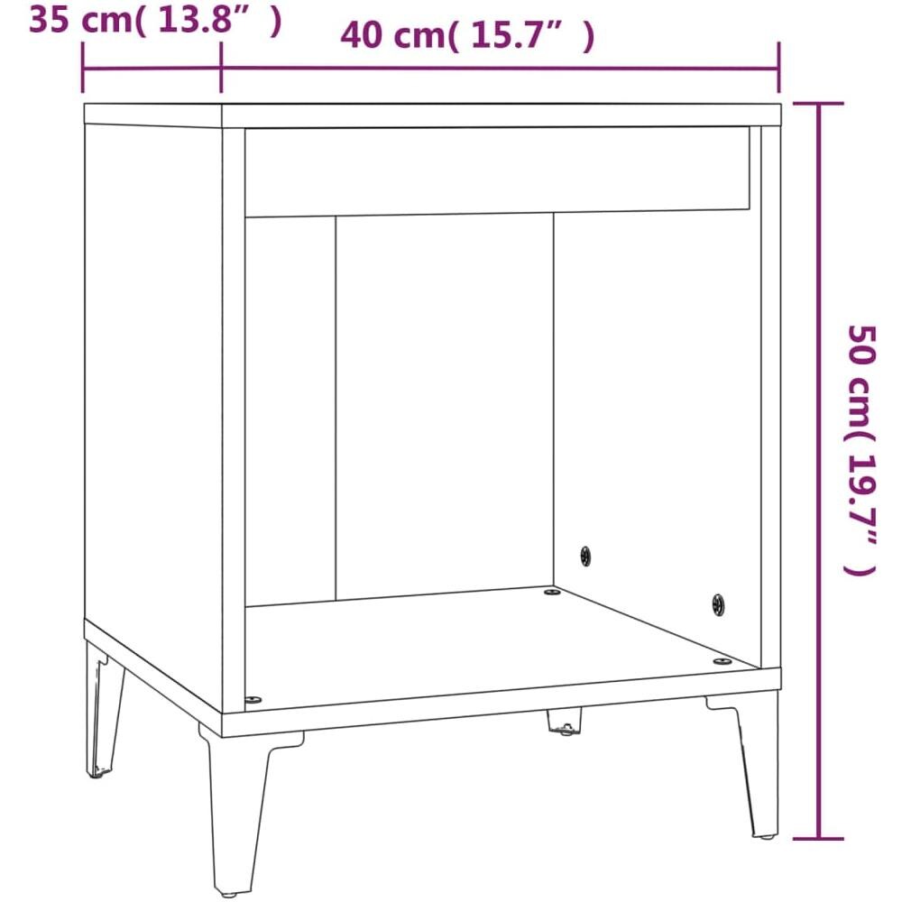 Comodino Rovere Fumo 40x35x50 Cm - Foto 10