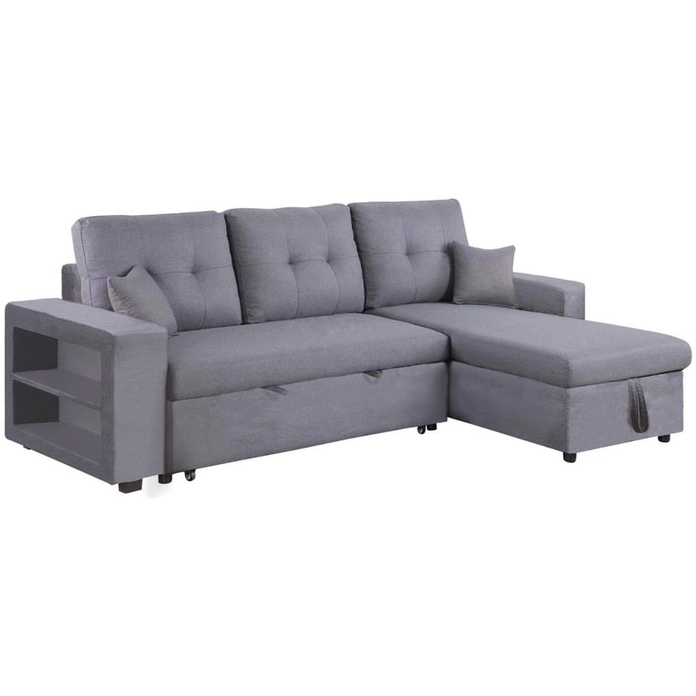 Glasgow Divano Angolare Trasformabile Grigio 4 Posti - Foto 1