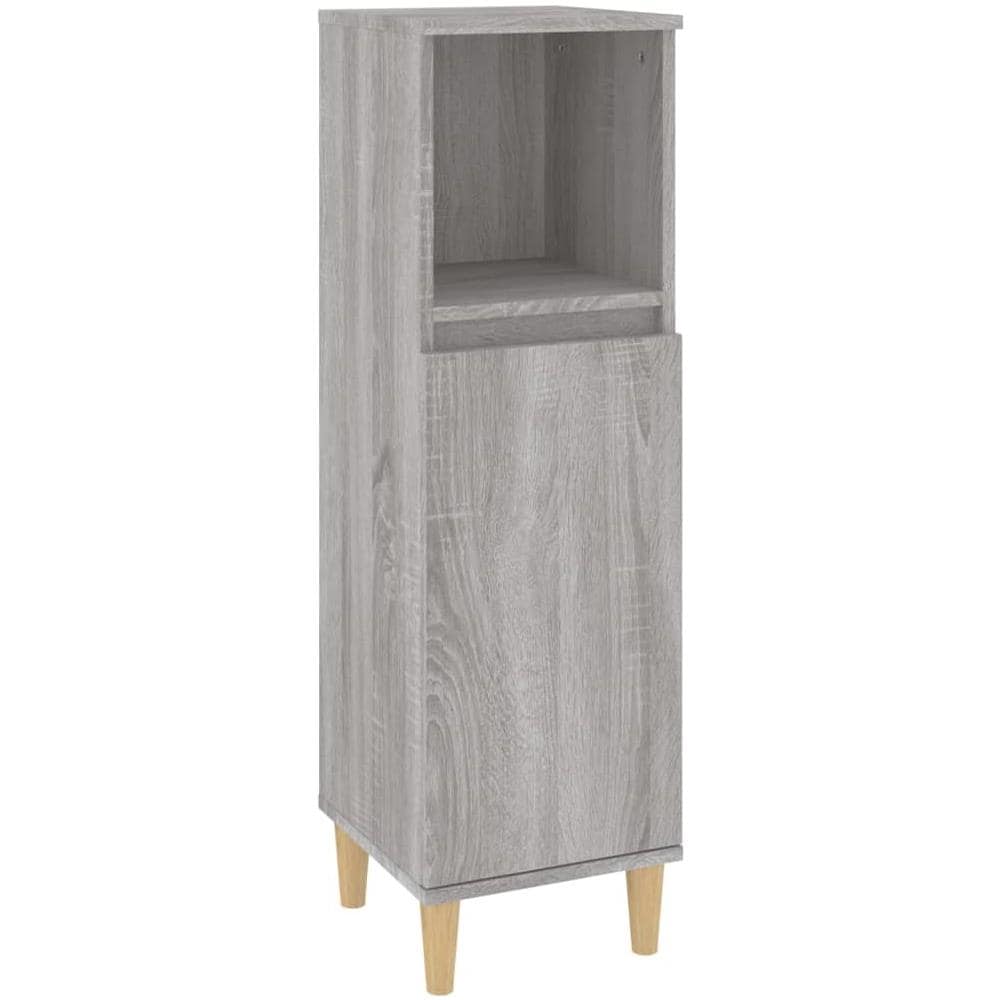 Armadietto Bagno Grigio Sonoma 30x30x100cm In Legno Multistrato - Foto 2
