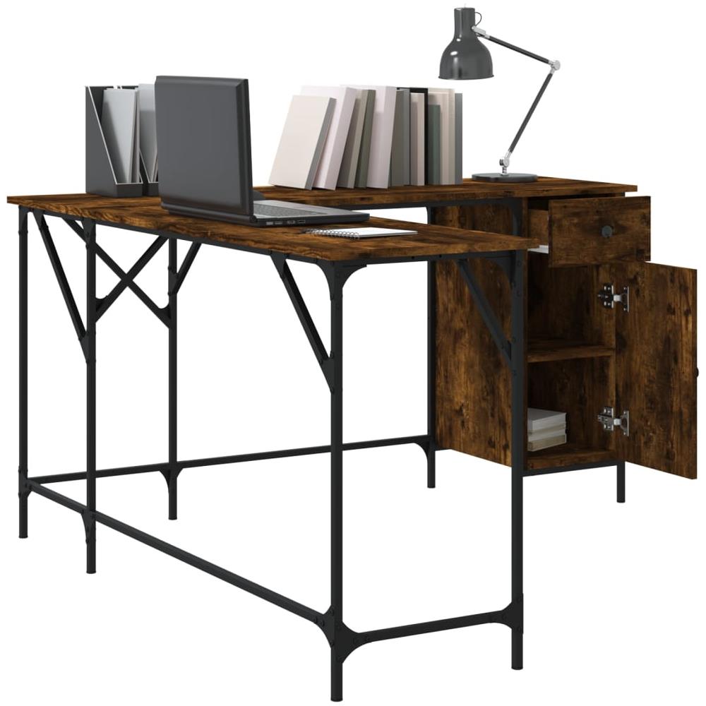 Scrivania Rovere Fumo 141x141x75 Cm In Legno Multistrato - Foto 3