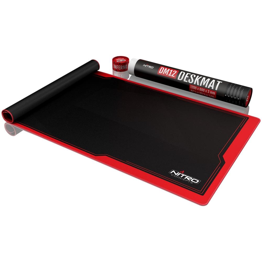 DM12 Tappetino per mouse per gioco da computer Nero, Rosso - Foto 1