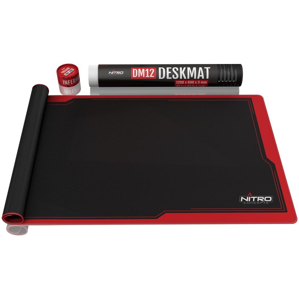 DM12 Tappetino per mouse per gioco da computer Nero, Rosso - Foto 2