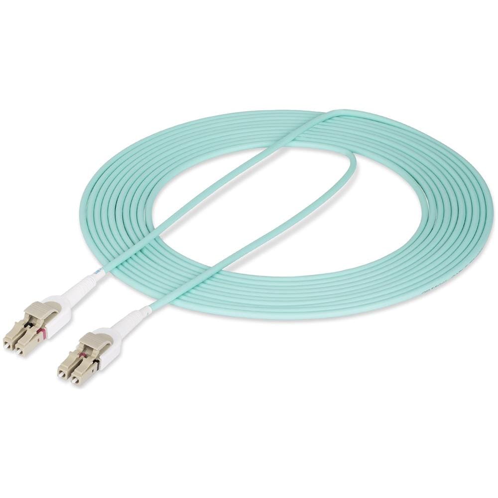 Cavo in fibra ottica multimodale OM4 LC a LC (UPC) commutabile con linguette push-pull, 5m, 50/125µm, Reti 100G, Bassa perdita di inserzione, Cavo patch /bretella in fibra ottica LSZH - Foto 5