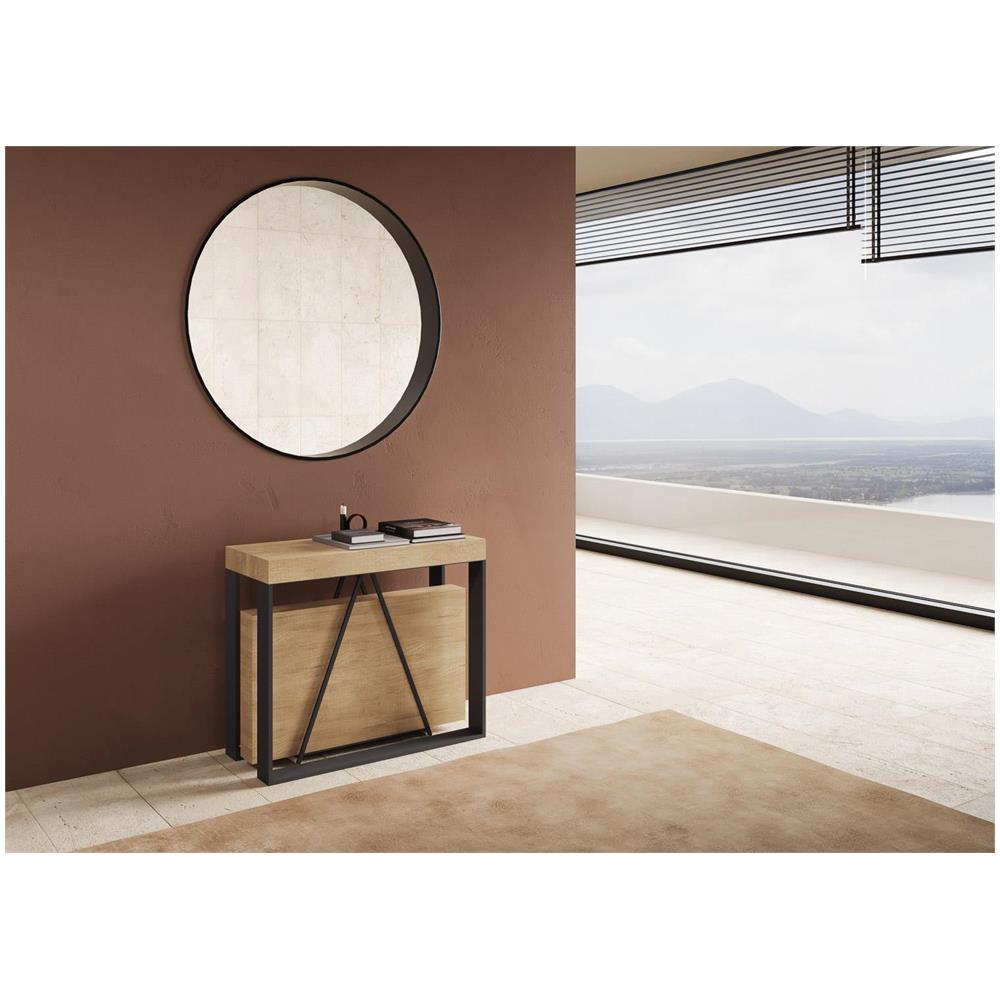 Consolle allungabile 90x40/196 cm Sketa Small quercia natura telaio antracite - Foto 2