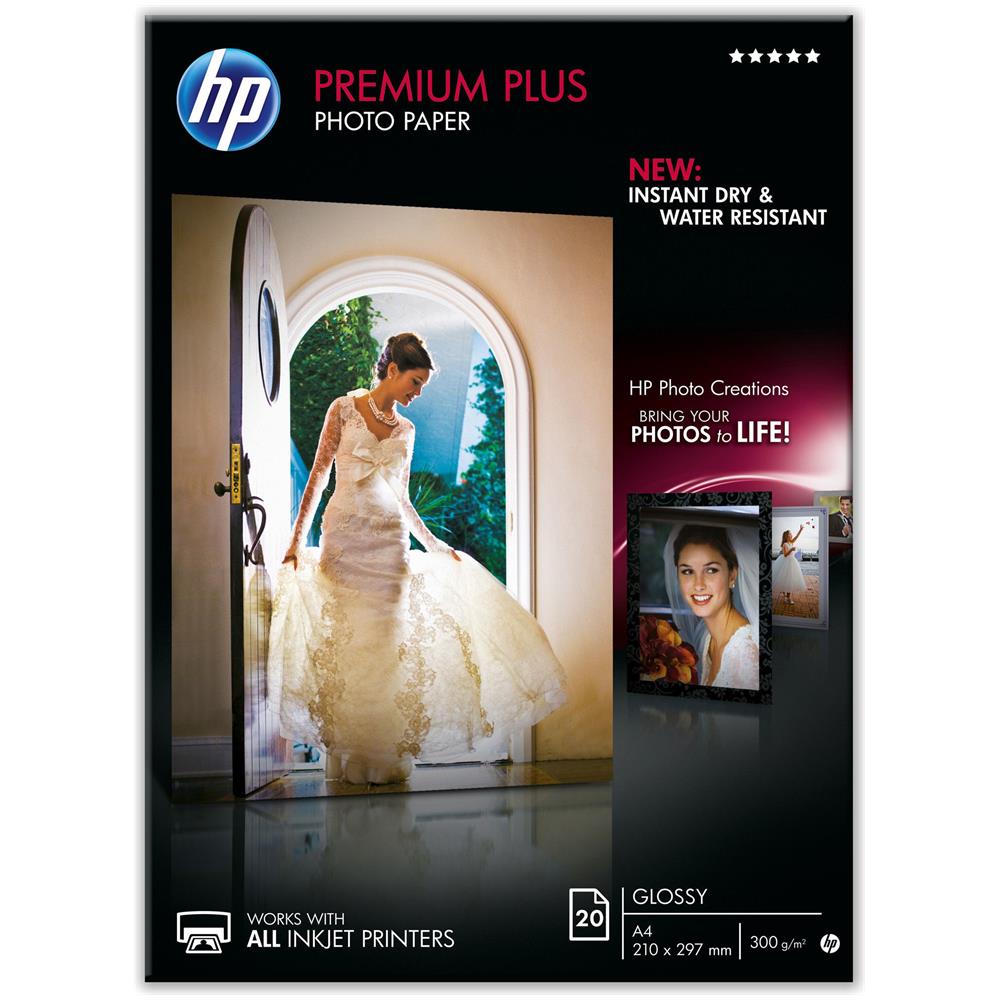 Carta fotografica Premium Hewlett Packard - lucida - 300 g / mq - CR672A (conf. 20) - Foto 2