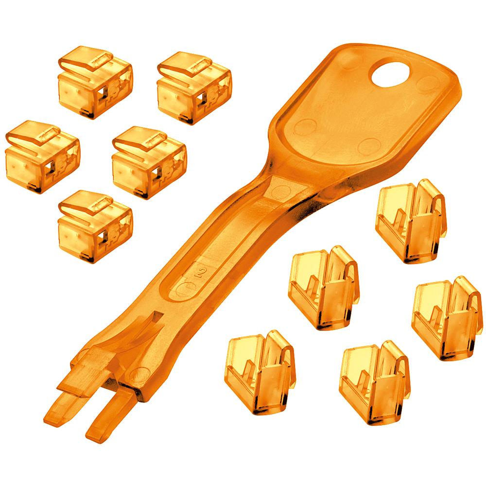 Blocca Porte RJ45 Arancione, 10 Pezzi + 1 Chiave - Foto 1