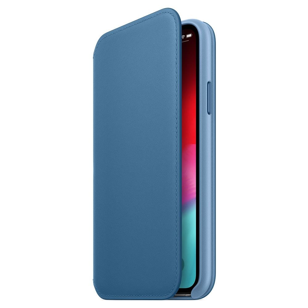Custodia Folio in Pelle per IPhone XS Colore Blu  - Foto 1