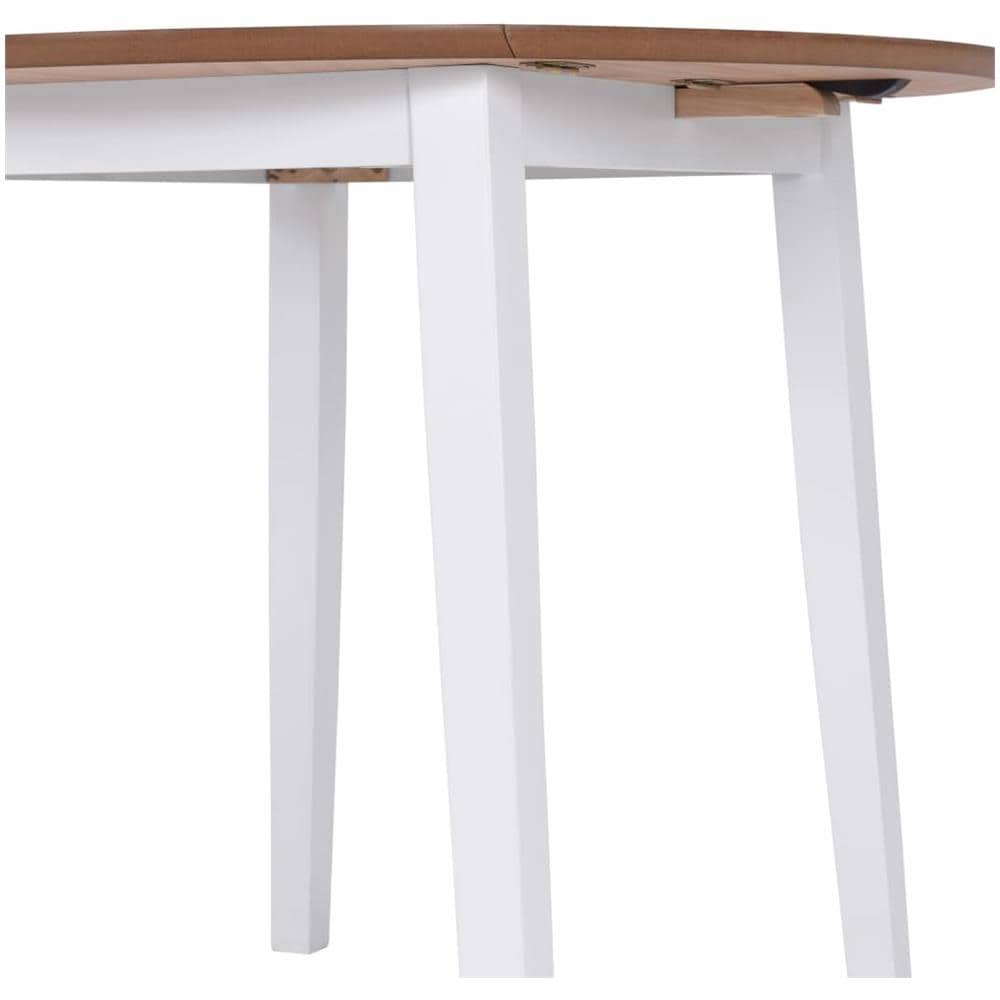 Tavolo Per Sala Da Pranzo Con Ali Rotondo In Mdf Bianco - Foto 7