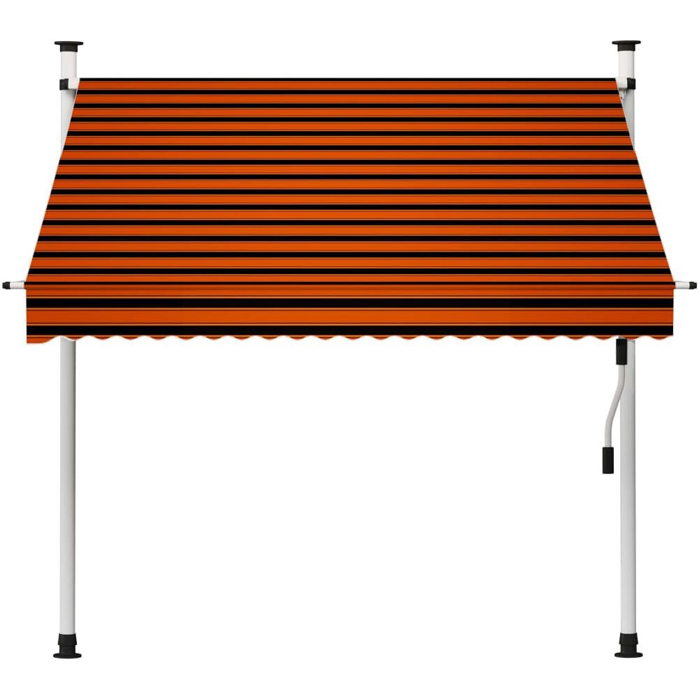 Tenda da Sole Retrattile Manuale 200 cm Arancione e Marrone - Foto 2