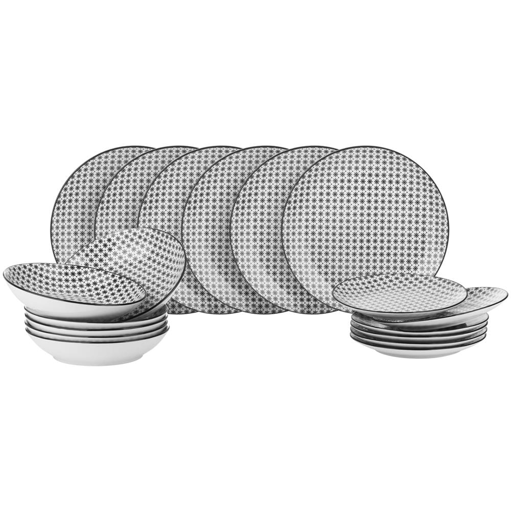 Servizio 18 Piatti Bohemia Fleur Grigio - Foto 1
