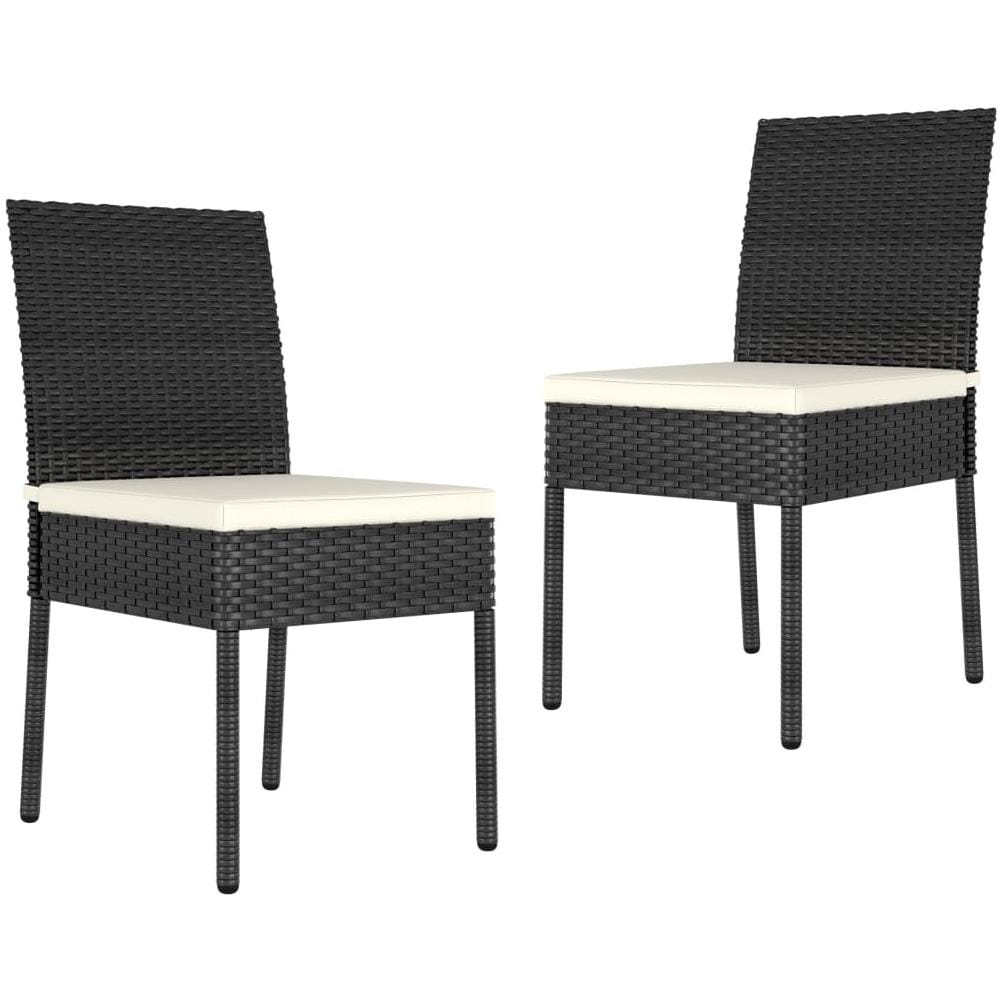 Sedie da Pranzo per Giardino 2 pz in Polyrattan Nero - Foto 1