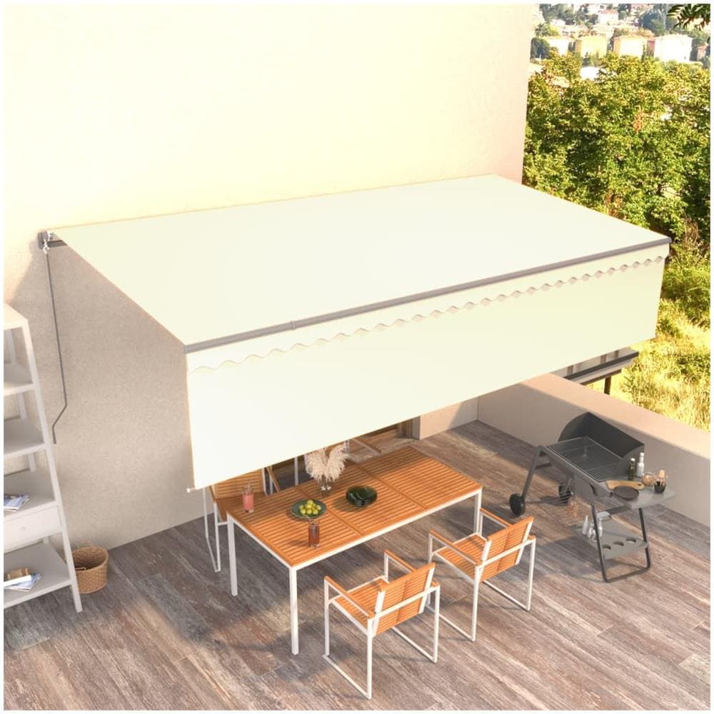 Tenda Da Sole Retrattile Manuale Con Parasole 6x3 M Crema - Foto 1