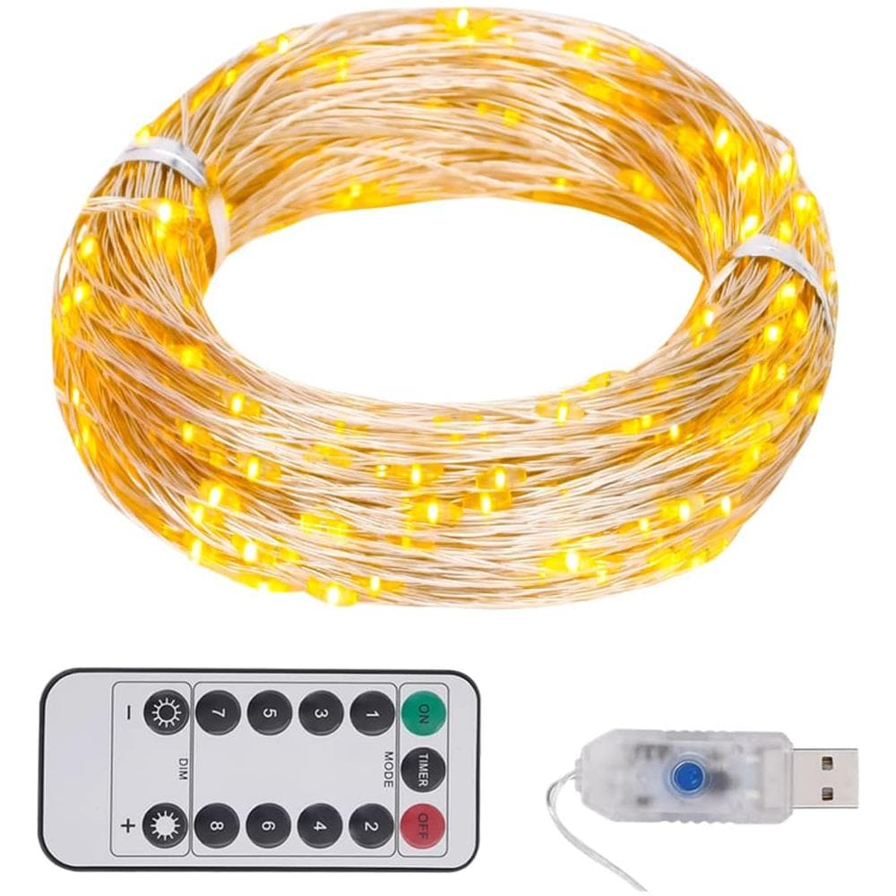 Filo Di Micro Lucine A Led 40m 400 Led Bianco Caldo 8 Funzioni - Foto 1