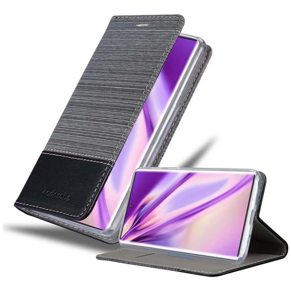Custodia Compatibile Con Samsung Galaxy Note 10 Plus In Grigio Nero - Coperchio Protettiva Con Chiusura Magnetica, Funzione Stand E Tasca Per Le Carte - Foto 1