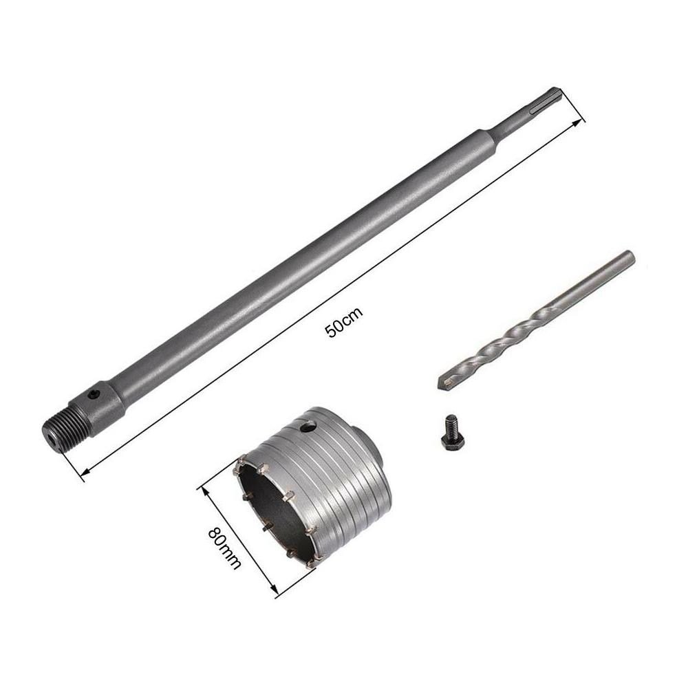 Fresa A Tazza 80 Mm Asta Prolunga 50 Cm Per Trapano Attacco Sds Plus - Foto 1