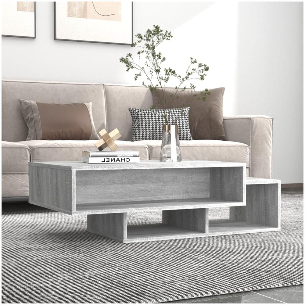 Tavolino Da Salotto Grigio Sonoma 105x55x32cm Legno Multistrato - Foto 1