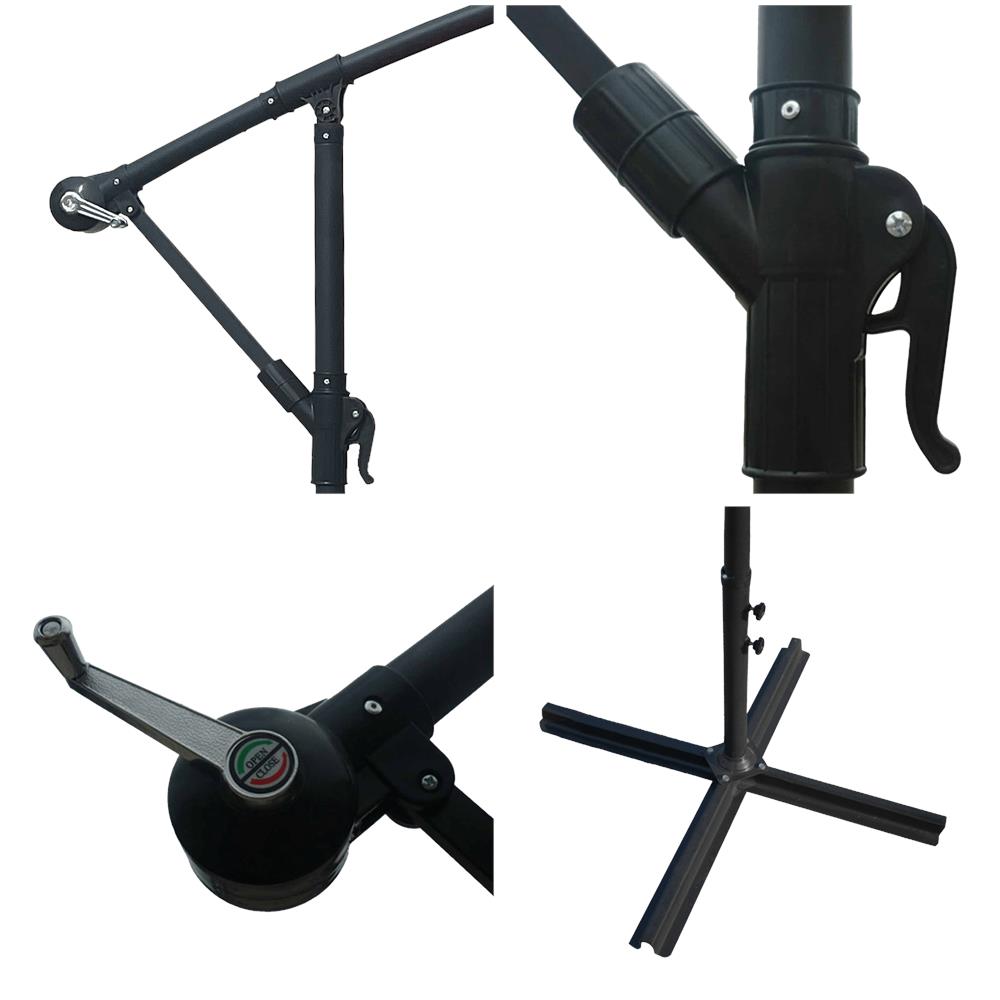 Oahu Ombrellone Rotondo Diametro 3,50m Terracotta + Copertura - Foto 2