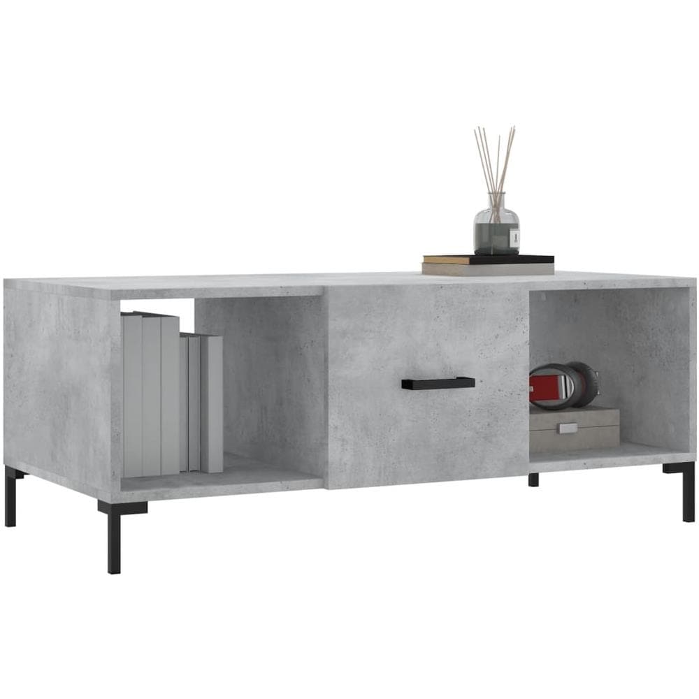 Tavolino Salotto Grigio Cemento 102x50x40 Cm Legno Multistrato - Foto 3