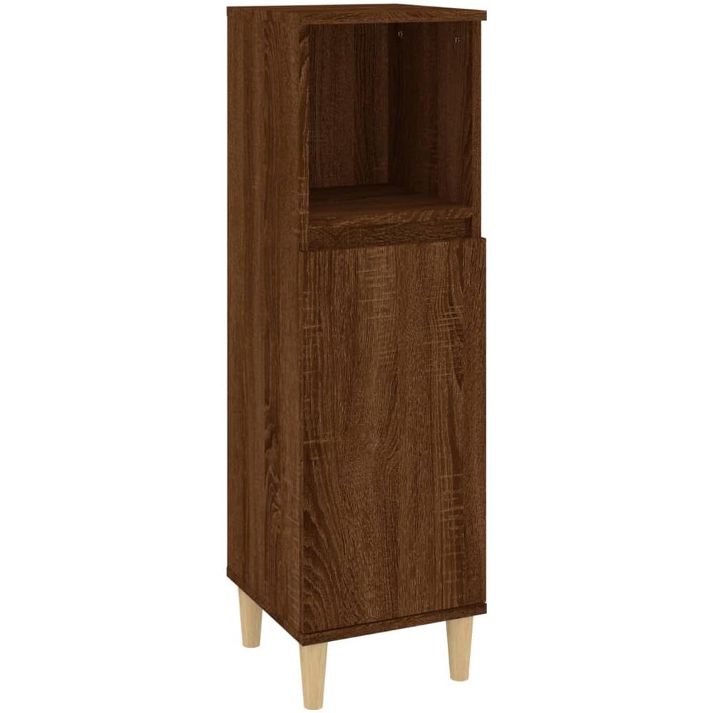Armadietto Bagno Rovere Marrone 30x30x100 Cm Legno Multistrato - Foto 1