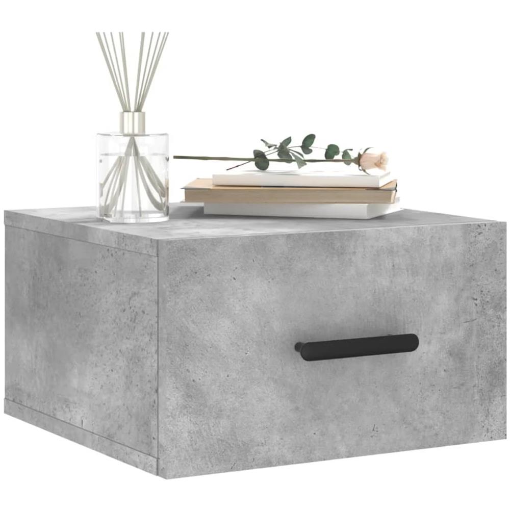 Comodino A Muro Grigio Cemento 35x35x20 Cm - Foto 3