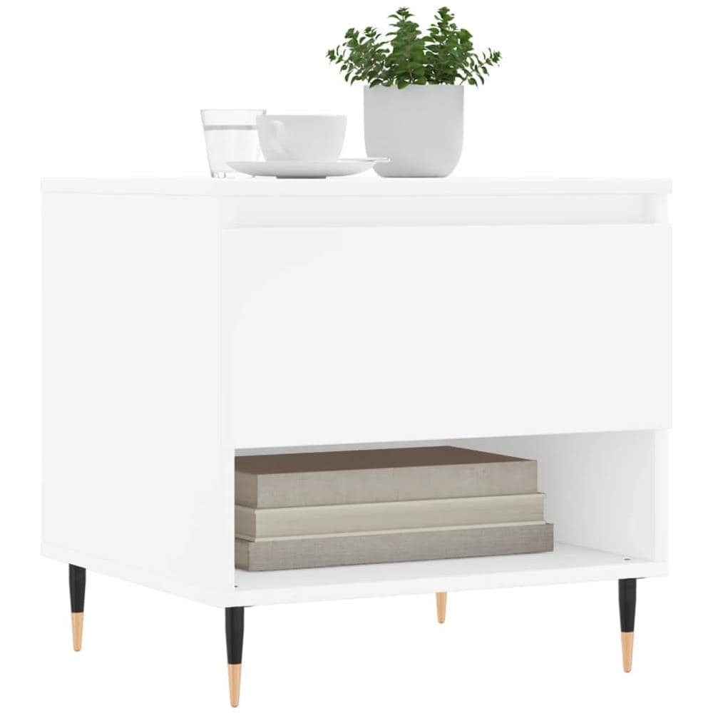 Tavolini Salotto 2 Pz Bianchi 50x46x50 Cm In Legno Multistrato - Foto 3