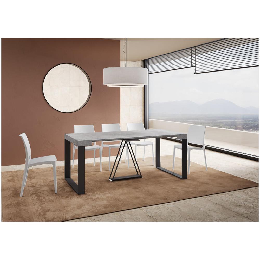 Consolle allungabile 90x40/196 cm Sketa Small cemento telaio antracite - Foto 3