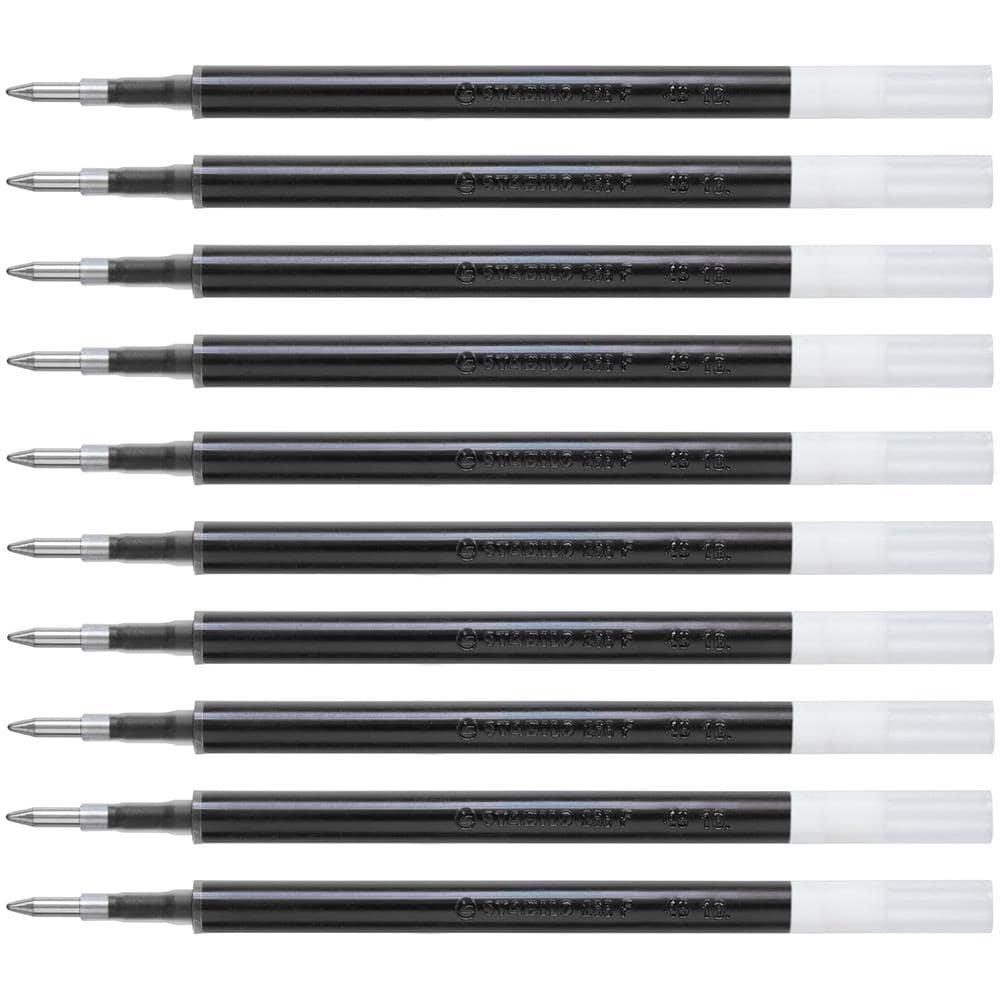 PALETTE refill - Cartuccia per Penna Roller a scatto - Tratto F (0,4mm) - Confezione da 10 - Nero - Foto 2