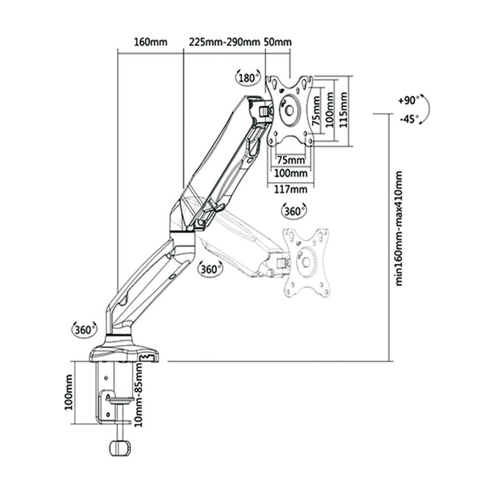 Supporto da Tavolo per Tv 15"-32" Fino a Vesa 100x100 - Foto 3