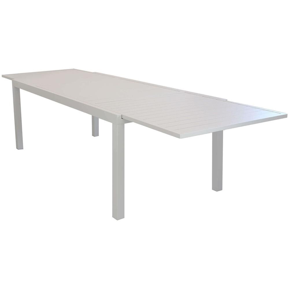 Set Tavolo Giardino Allungabile Rettangolare 200/300 X 100 Con 8 Sedie E 2 Poltrone In Alluminio Tortora Per Esterno - Foto 2