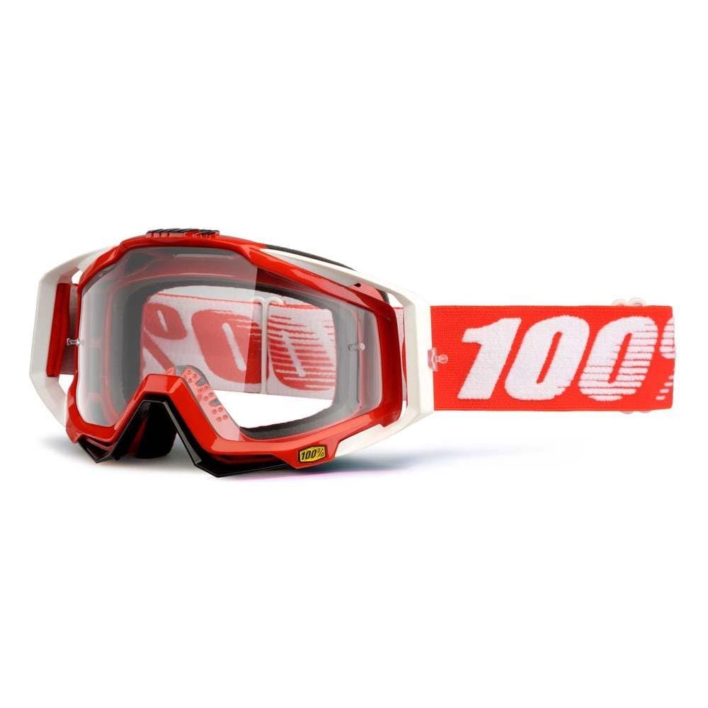 Maschere Goggle Racecraft Fire Red Protezioni Clear Lens - Foto 1