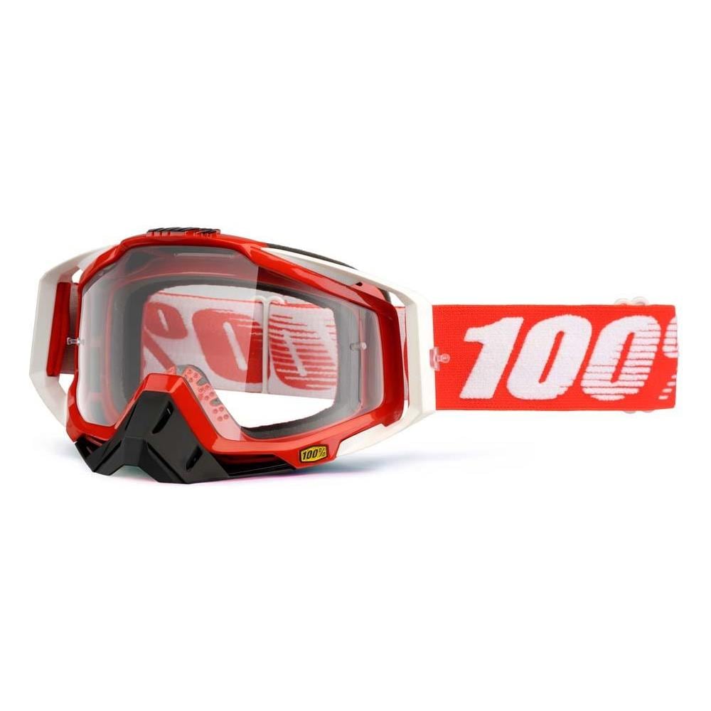 Maschere Goggle Racecraft Fire Red Protezioni Clear Lens - Foto 2