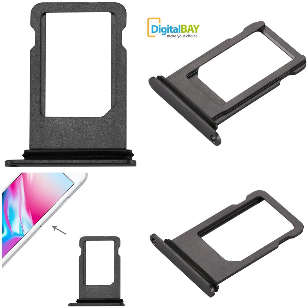 Ricambio Cassetto Tray Porta Sim Card Slot Silver Grey Per Apple Iphone 8 - Foto 1