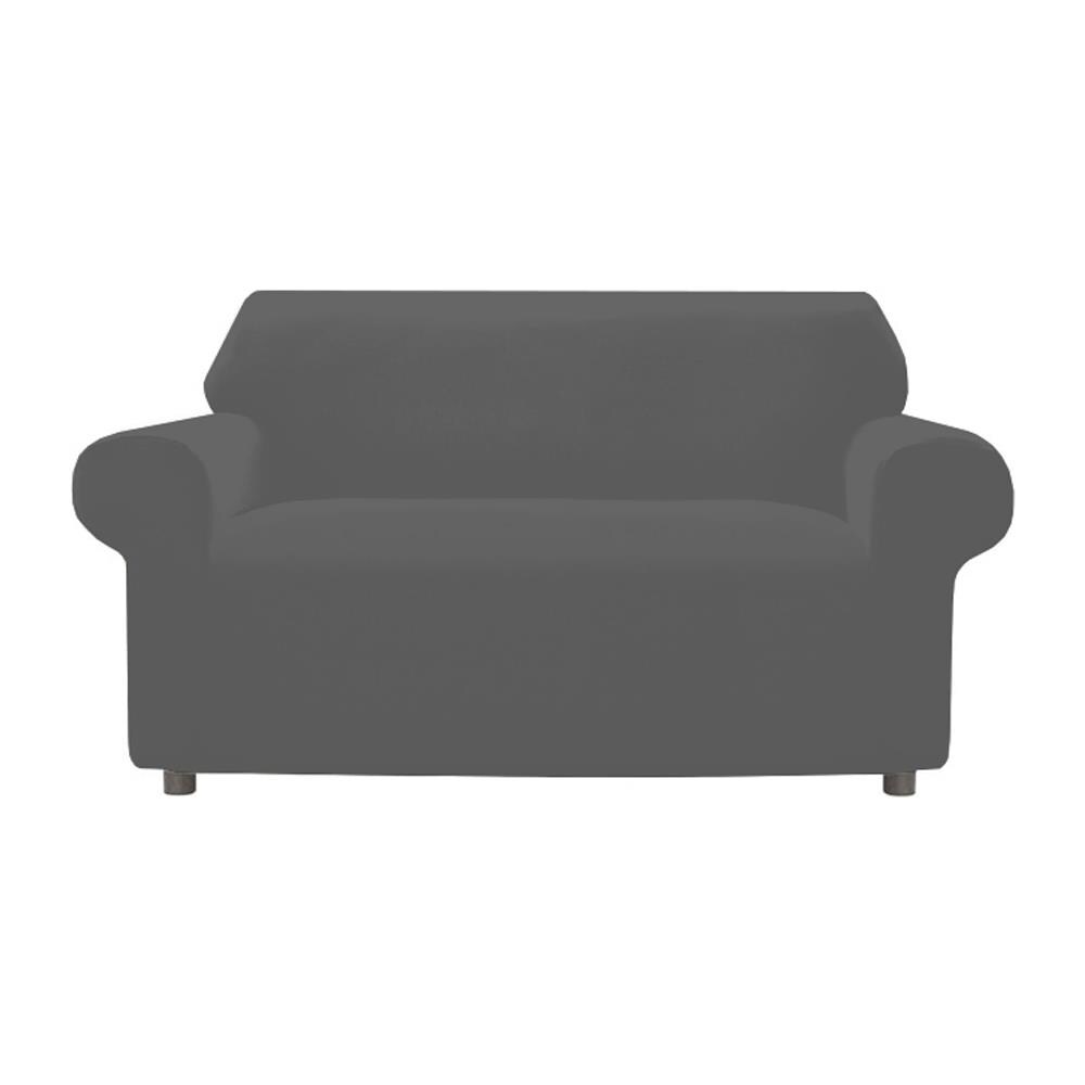 Copridivano E Copri Poltrona Antimacchia Sofà Elasticizzato Modello Magico Div 2Posti Grigio Scuro - Foto 1