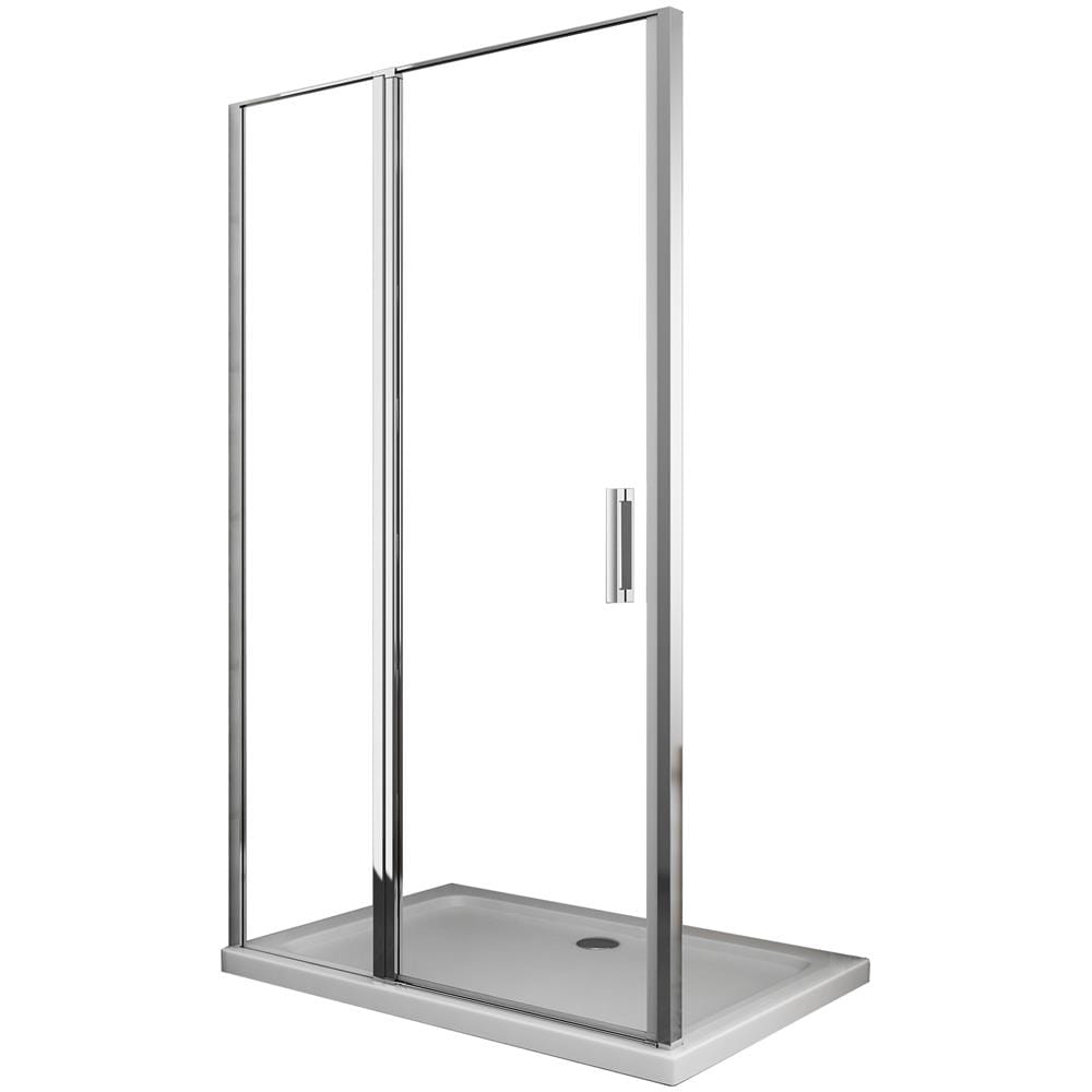 Box Doccia A Due Lati Con Apertura Battente Fissa In Linea, Parete Laterale Fissa Reversibile, 76.5-79 Fissa X 97.5-100.5 Porta - Foto 1