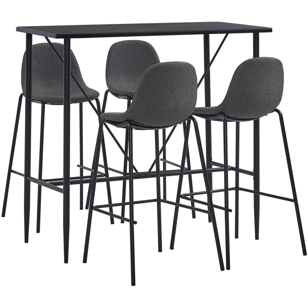 Set Da Bar 5 Pz In Tessuto Grigio Scuro - Foto 1