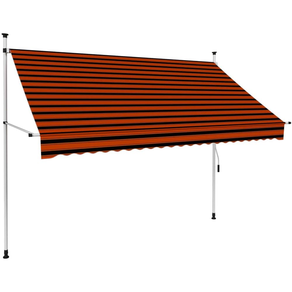 Tenda da Sole Retrattile Manuale 250 cm Arancione e Marrone - Foto 1