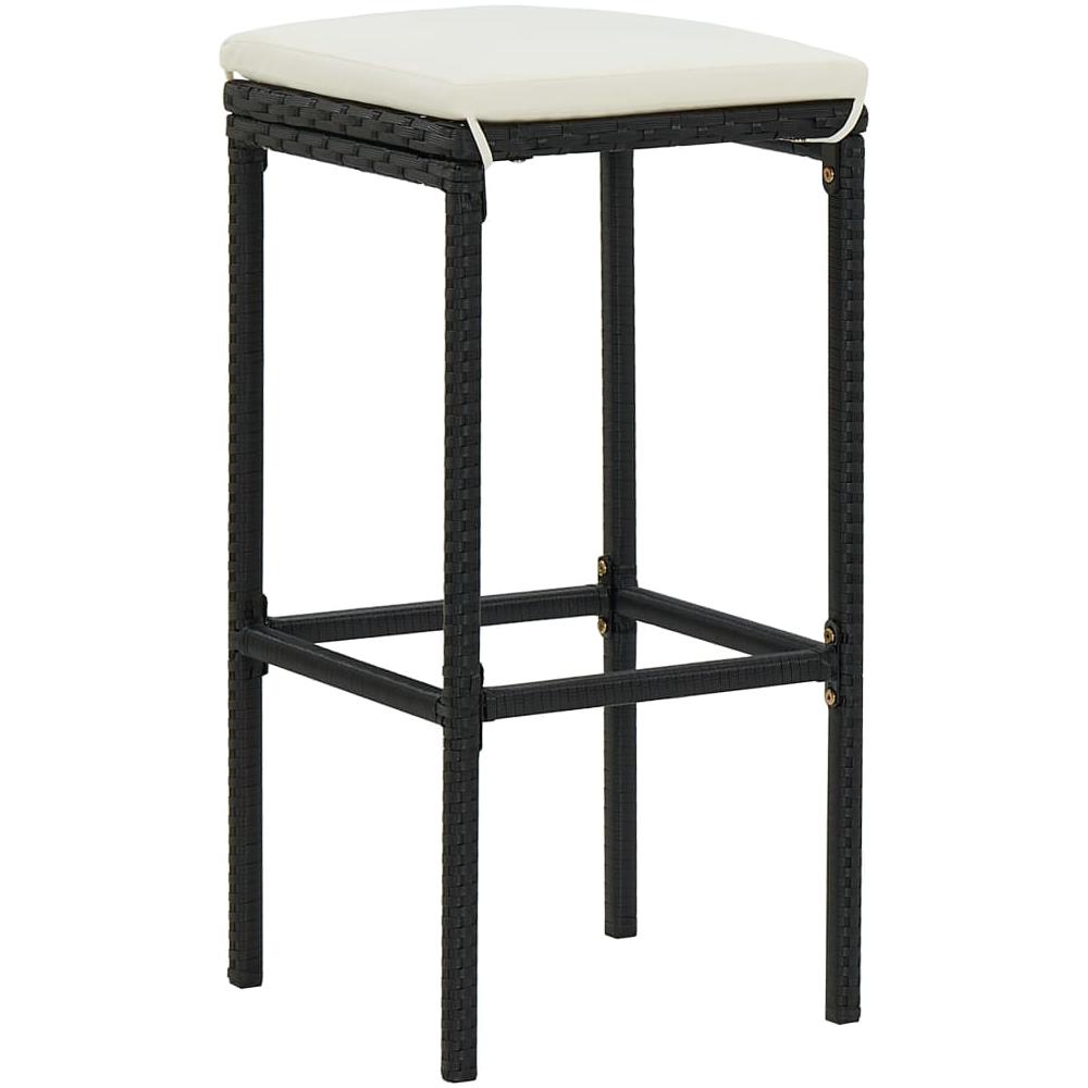 Set Bar Da Giardino 7 Pz Con Cuscini In Polyrattan Nero - Foto 2