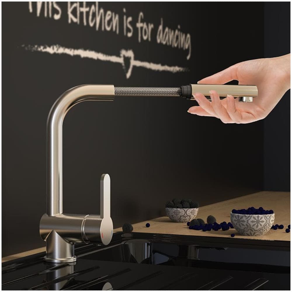 Miscelatore Estraibile LONDON Bassa Pressione Look AcciaioInox - Foto 2