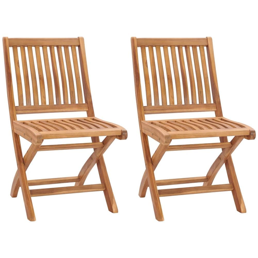 Sedie da Giardino Pieghevoli 2 pz in Legno Massello di Teak - Foto 1