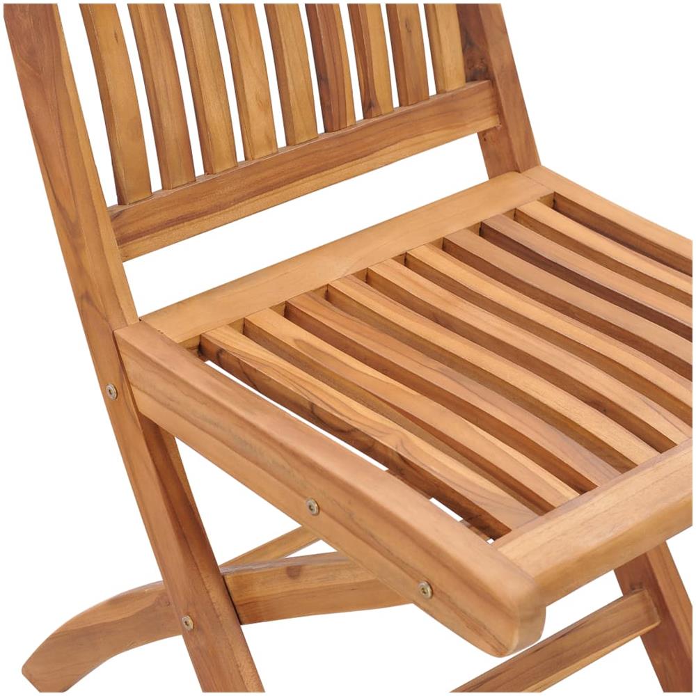Sedie da Giardino Pieghevoli con Cuscini 4 pz Massello di Teak - Foto 2