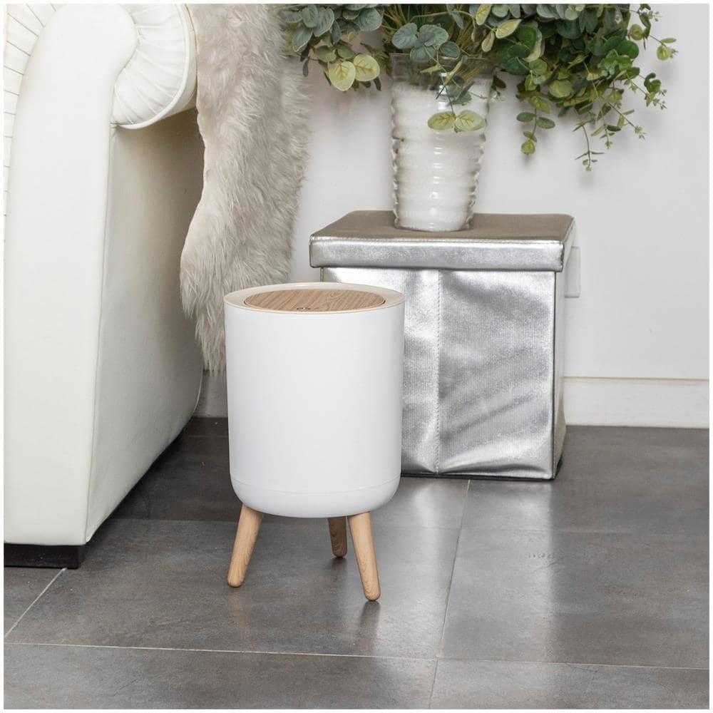 Pattumiera 7l Bianco / legno - Bat-979699-002 - Foto 6