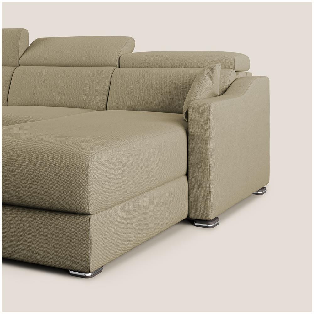 Amber Divano Letto Angolare In Tessuto Smacchiabile T05 Cammello 273 Cm Destro (mat. 140x197) - Foto 7